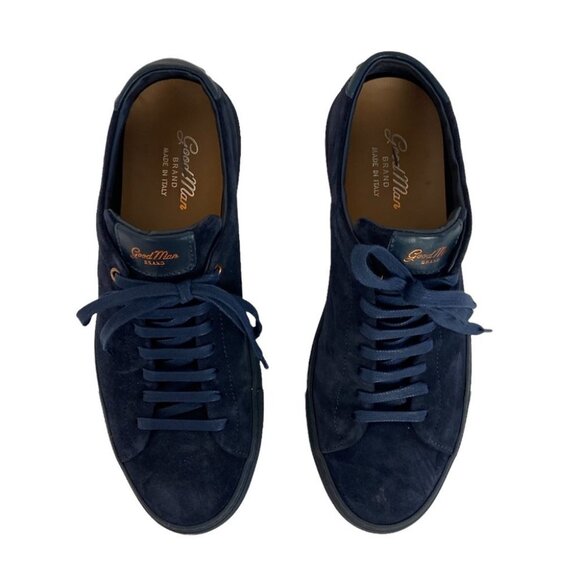 GoodMan Brand Blue Suede Sneakers Size 8 Edge Leather Made In Italy Nordstrom - Picture 3 of 8
